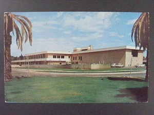 Phoenix Arizona AZ Nueva Biblioteca Edificio Coches Antiguos Vintage Color Postal Años 50 - Imagen 1 de 1