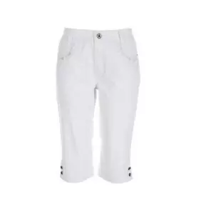 Gloria Vanderbilt White Mid-Rise Stretch Skimmer~ Womens 14~ NEW~Capri~Shorts - Picture 1 of 5