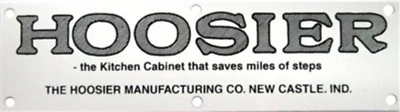 Hoosier Name plate Cabinet label badge saves steps sellers antique vintage old