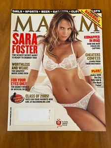 Maxim Magazine April 2005 Sarah Foster Bikini Bra Lingerie Pinup Girls Women Vtg - Foto 1 di 11