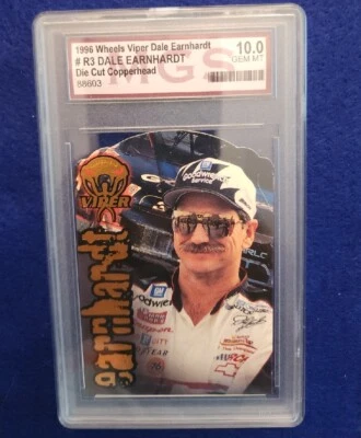 1996 Wheels Viper #R3 Dale Earnhardt Die Cut Copperhead Card Graded 10.0  - Image 1 of 3