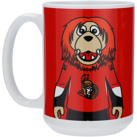 White Ottawa Senators 15oz. Mascot Mug Cover