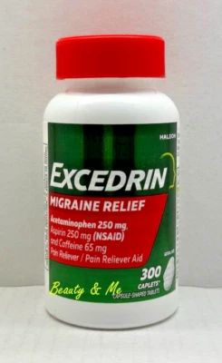 Excedrin Migraine for Migraine Relief, 300 Caplets ** Acetaminophen 250 mg ** - Image 1 of 2