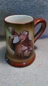 Antique Columbian Art Pottery Trenton NJ 1892-1902 Monk Drinking W/fruit basket - Picture 1 of 6
