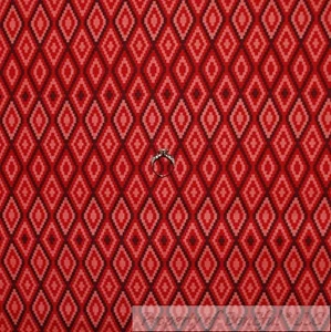 BonEful Fabric FQ Cotton Quilt VTG Red Maroon Pink Diamond Stripe Pattern Print - Picture 1 of 13