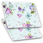 2 x Rectangle Stickers 10 cm - Flowers Butterfly Pattern Vintage #14320