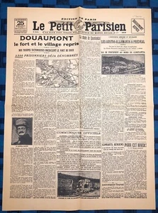 La Une Du Journal Le petit parisien 25 Octobre 1916 Douaumont Repris - Imagen 1 de 3