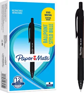 Paper Mate Brite Elite Alfa 1.0mm Retractable Black Ink Ballpen 12 Pack - Picture 1 of 4