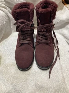 Blondo Vedette Waterproof Wine Suede Boots W/ Faux Fur Lining Size 6.5 M NEW!!! - Picture 1 of 14