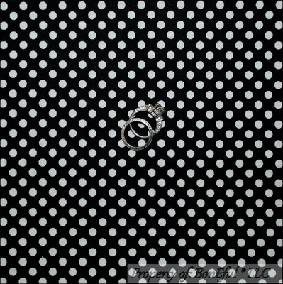 BonEful Fabric FQ Cotton Quilt VTG Black White B&W Polka Dot Little Small Calico - Image 1 of 4