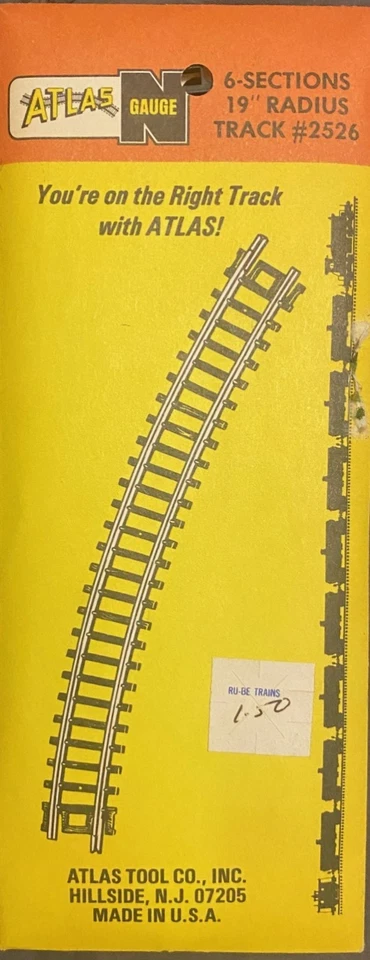 Atlas N Scale -  19" Radius Track 6-Sections - 2526 - SWE1 - Image 1 of 1