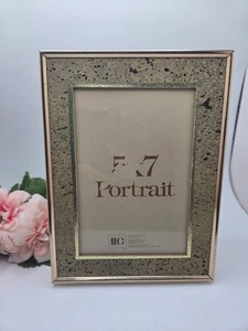 Vintage Faux Cork Gold Metal Picture Frame 5x7 Inch Photo - Picture 1 of 12
