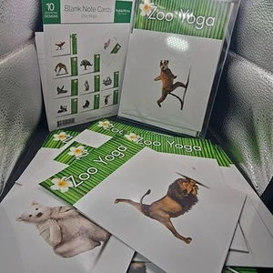 20 All Occasion Blank Cards Assortment Zoo Yoga Animals Noble Works Cards - Picture 1 of 14