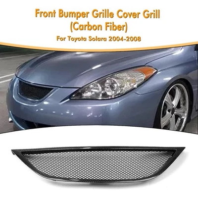 Car Blk Carbon Fiber Front Bumper Grille Mesh Grill For Toyota Solara 2004-2008 Foto 1 de 4