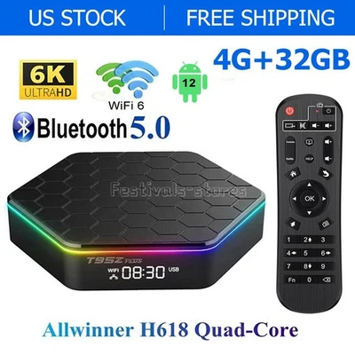 QUALITY-LIFE 2025 Upgraded T95Z Plus Smart Android 12 TV Box Quad Core 6K 4K HD Stream Player
