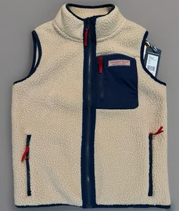 VINEYARD VINES Children - Boy's Sherpa Vest Outerwear / Camel Color Size Small - Picture 1 of 5