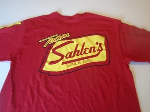 Team Sahlen's Red T-Shirt adult size m racing lightning bolt - Picture 1 of 9