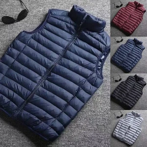 Mens Ultra Light Sleeveless Vest Jacket Portable Warm Puffer Waistcoat Winter - Picture 1 of 14