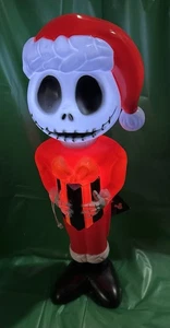 Jack Skellington 14” Santa Claus Nightmare Before Christmas Light Up Blow Mold - Picture 1 of 10