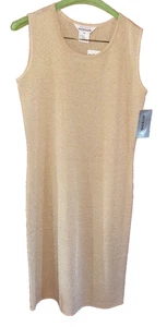 Neu mit Etikett exklusiv Misook ärmelloses Etuikleid Strickkleid Goldfaden Damengröße XS - Bild 1 von 7
