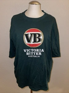 VINTAGE Victoria Bitter Beer Australia T-Shirt Adult Large - Green 2004 - Picture 1 of 6