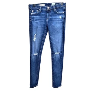 AG Adriano Goldschmied The Legging Ankle Super Skinny Jeans Blau Distressed 25R - Bild 1 von 13