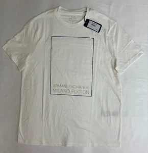 Armani Exchange Men's Beige T-Shirt Milano Edition Logo Sz Large NEW - Picture 1 of 5
