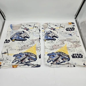 Pottery Barn Kids Star Wars Millennium Falcon Set Of 2 Standard Pillowcases EUC - Picture 1 of 7