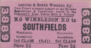 LSWR Bahnticket WIMBLEDON 3889 - Bild 1 von 1