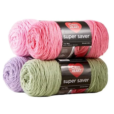 Red Heart Super Saver Pooling Yarn – Papaya Haute & Petal Pink – 100% Acrylic - Image 1 of 4