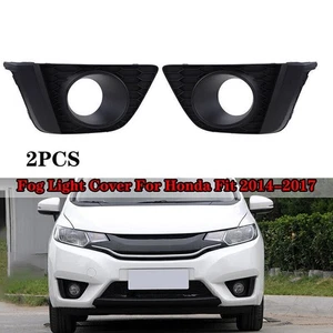 Fog Light Frame Bumper Lower Grille Bezel Cover W/ Hole For Honda Jazz FIT 14-17 - Foto 1 di 7