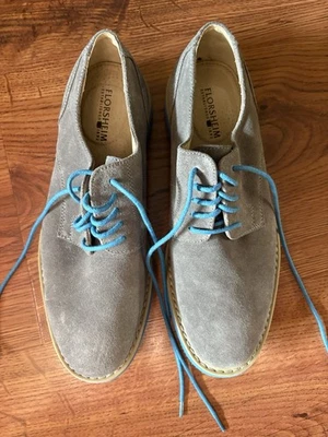 Zapatos Florsheim Para Hombre 9.5 M Jeremy Oxford Gris Gamuza Azul Suela Parte Inferior 11695-020 Foto 1 de 2