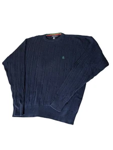 Vintage Nautica Zopfmuster Preppy Pullover Gr. XL blau langarm gesticktes Logo - Bild 1 von 8
