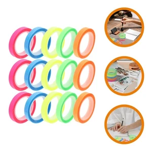 15 Rollen wasserdichtes Klebeband Schülerbuch Textmarker farbig abnehmbar - Bild 1 von 12