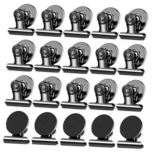 Magnetic Clips, Fridge Magnets Refrigerator Magnets Magnet Clips 20 Pack Black - Image 1 of 4