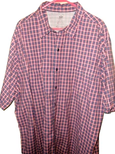 Men's Navy Blue & Orange Plaid Arrow 2XLT Button Shirt 35" Length FREE SHIP - Picture 1 of 4