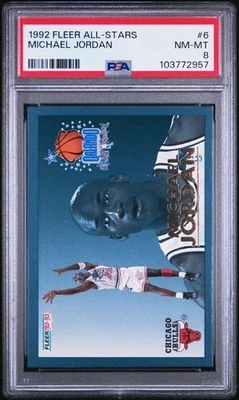 1992 FLEER ALL-STARS МАЙКЛ ДЖОРДАН #6 PSA 8 - Изображение 1 из 3