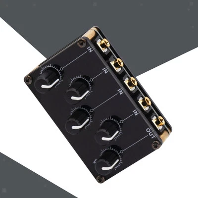 Stereo 4 Channel Line Mixer, Compact Portable Professional Audio Mixer for - Bild 1 von 4