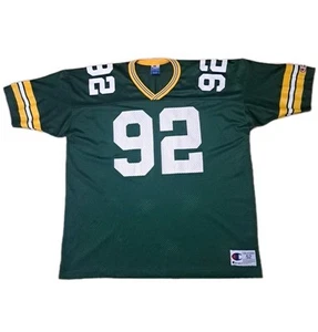 Vintage Green Bay Packers Jersey Mens 2XL Sz 52 Green NFL Reggie White Champion - Picture 1 of 9