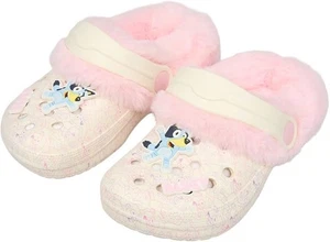 Bluey Girls Clogs Kids Fur Lined Slippers with Strap Comfortable Indoor Shoes - Picture 1 of 6