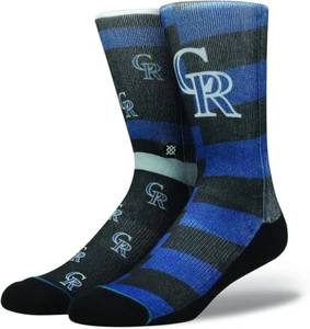 Stance MLB Colorado Rockies Splatter Crew Socks Men's Medium 6-8.5 NEW 558 Pique - Picture 1 of 3