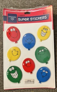 NEW Vintage Ambassador Hallmark Puffy Stuff Stickers Balloons 1 Sheet NIP 1983 - Picture 1 of 1