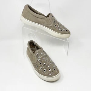Sam Edelman Womens Taupe Suede Leather Silver Studs Slip on Loafer, Size 7 - Picture 1 of 9