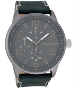 ooZoo orologio da polso uomo orologio C7252 grigio blu 48 mm pelle UniSex - Foto 1 di 1