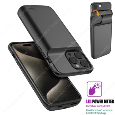 Funda Cargador Batería Banco de Alimentación Cubierta de Carga para iPhone 16 15 14 13 12 11 XR X Foto 1 de 4