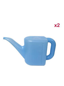 2 X 2L Watering Can Green Plastic Flower Plant Garden Measuring Handle