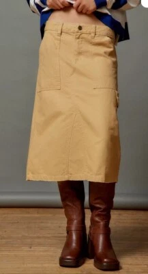 BDG Canvas Midi Skirt Mid-rise style Size Medium M Back Slit Hippie Tan Foto 1 de 4