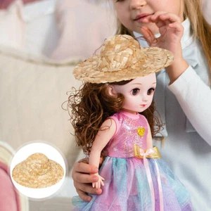 4 Pcs Mini Cappello Di Paglia Decorazioni Casa Oggetti Scena Per Foto Cappelli - Foto 1 di 12