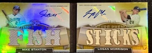 GIANCARLO STATNTON LOGAN MORRISON 2011 TRIPLE THREADS DUAL AUTO PATCH /25 - Picture 1 of 5