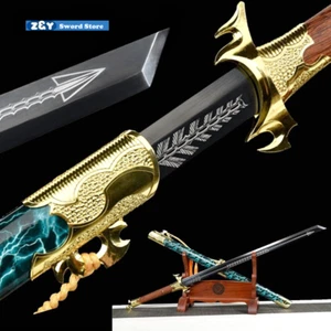 Handmade Chinese WUSHU Tang Dao Broadsword  Sword Sharp Spring Steel Blade Knife - Picture 1 of 12